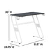 White |#| White Gaming Ergonomic Desk with Cup Holder and Headphone Hook