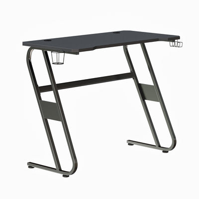 Professional Gaming Ergonomic Desk with Cup Holder and Headphone Hook - View 1