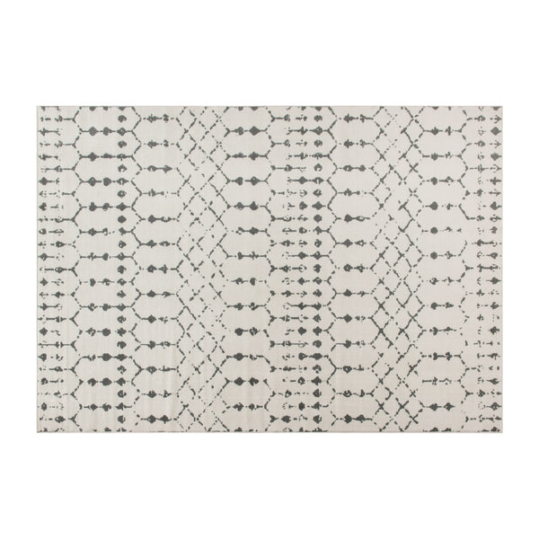 Ivory/Gray,5' x 7' |#| 5' x 7' Ivory and Gray Geometric Style Modern Bohemian Design Area Rug