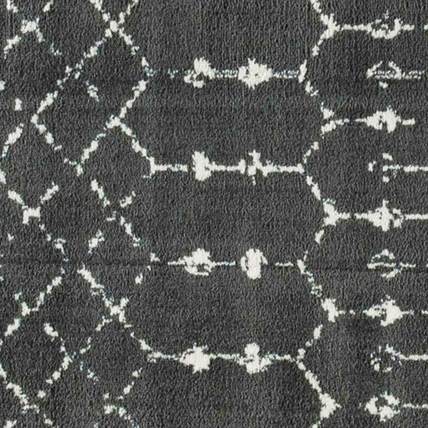 Ivory/Black,2' x 6' |#| 2' x 6' Ivory and Black Geometric Style Modern Bohemian Design Area Rug