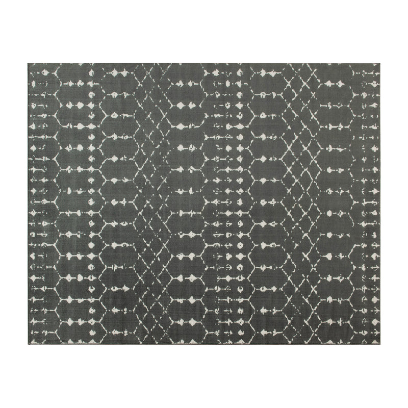 Dark Gray/Ivory,8' x 10' |#| 8' x 10' Dark Gray and Ivory Geometric Style Modern Bohemian Design Area Rug