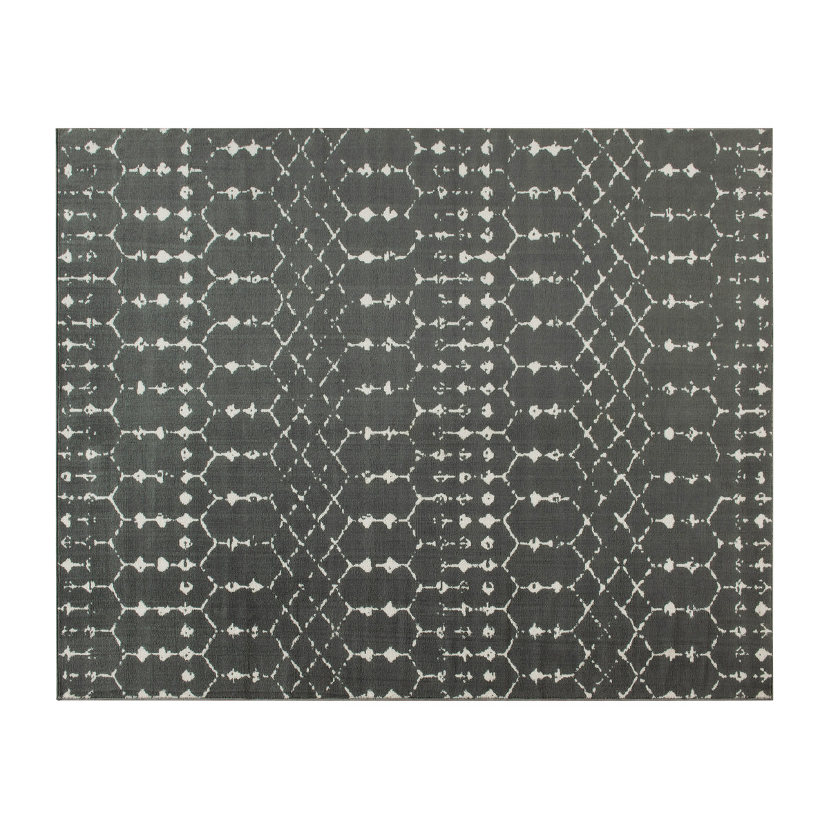 Dark Gray/Ivory,8' x 10' |#| 8' x 10' Dark Gray and Ivory Geometric Style Modern Bohemian Design Area Rug