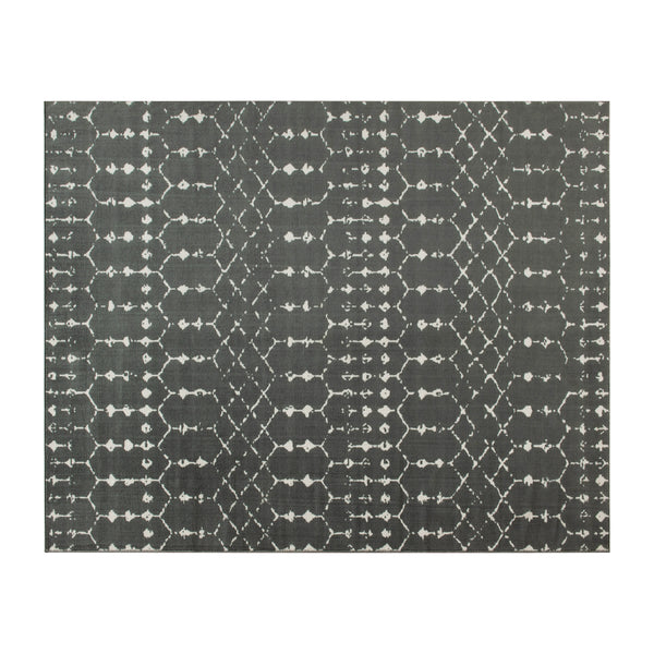 Dark Gray/Ivory,8' x 10' |#| 8' x 10' Dark Gray and Ivory Geometric Style Modern Bohemian Design Area Rug