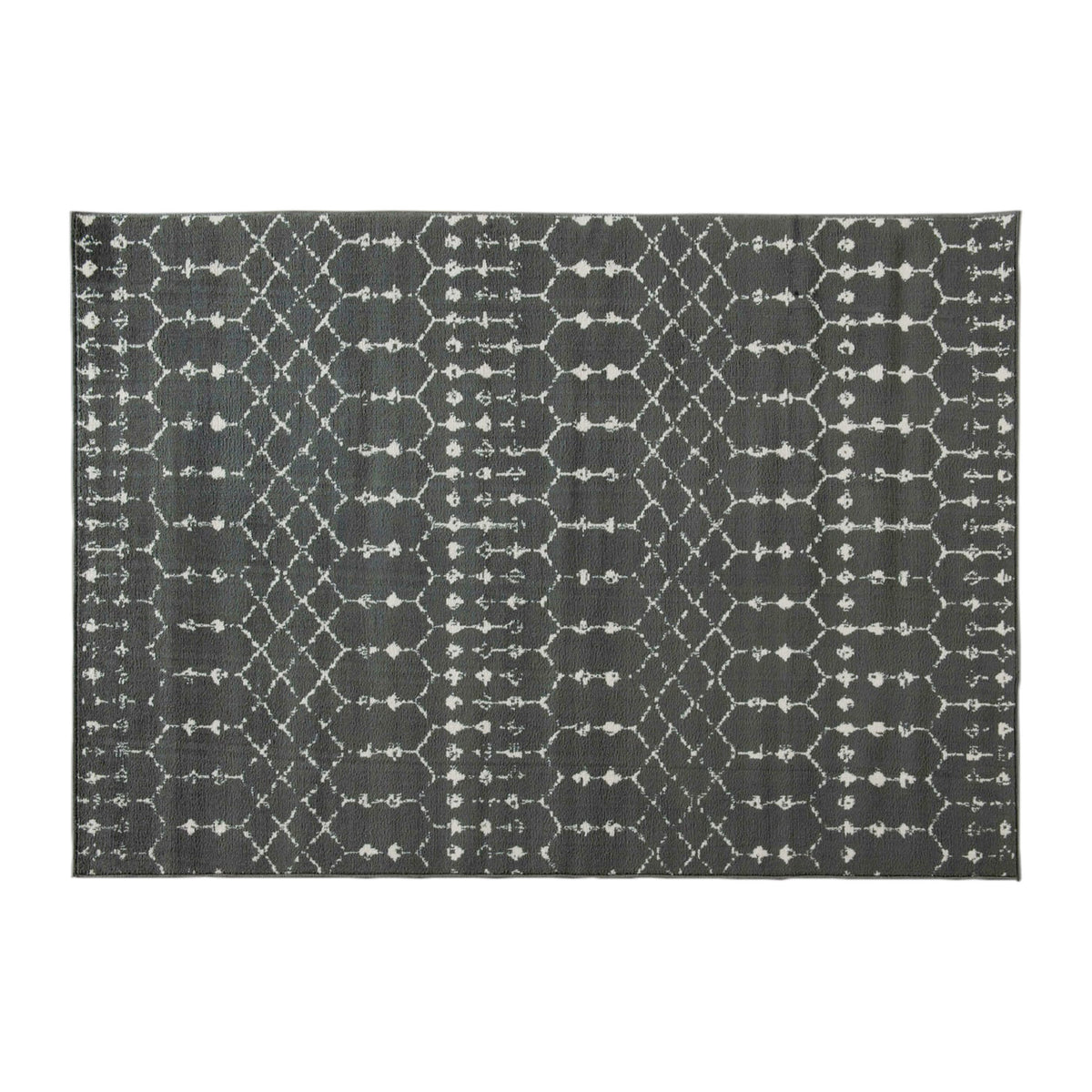 Dark Gray/Ivory,5' x 7' |#| 5' x 7' Dark Gray and Ivory Geometric Style Modern Bohemian Design Area Rug