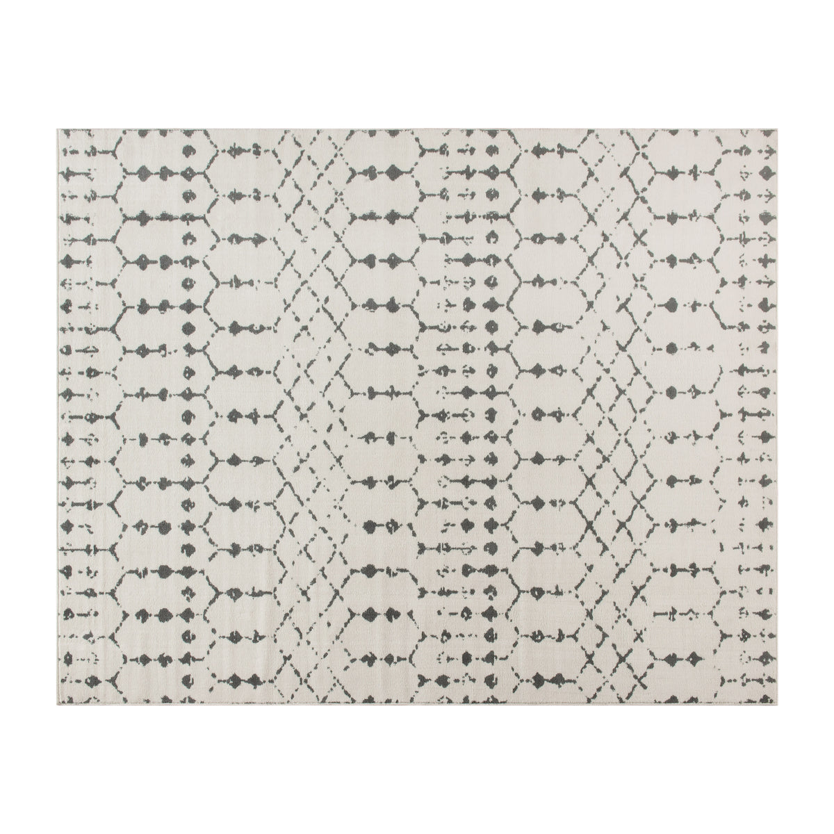 Ivory/Gray,8' x 10' |#| 8' x 10' Ivory and Gray Geometric Style Modern Bohemian Design Area Rug