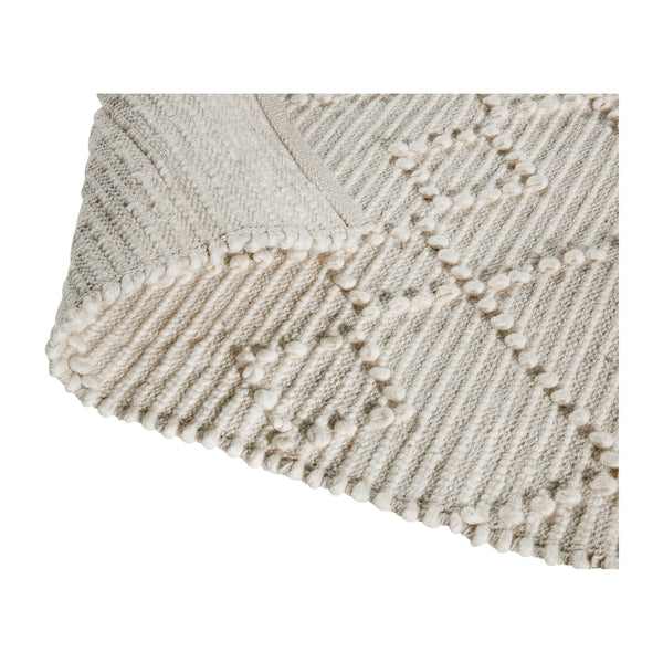 White/Ivory,8' x 10' |#| 8' x 10' Triple Blend White and Ivory Handwoven Geometric Area Rug