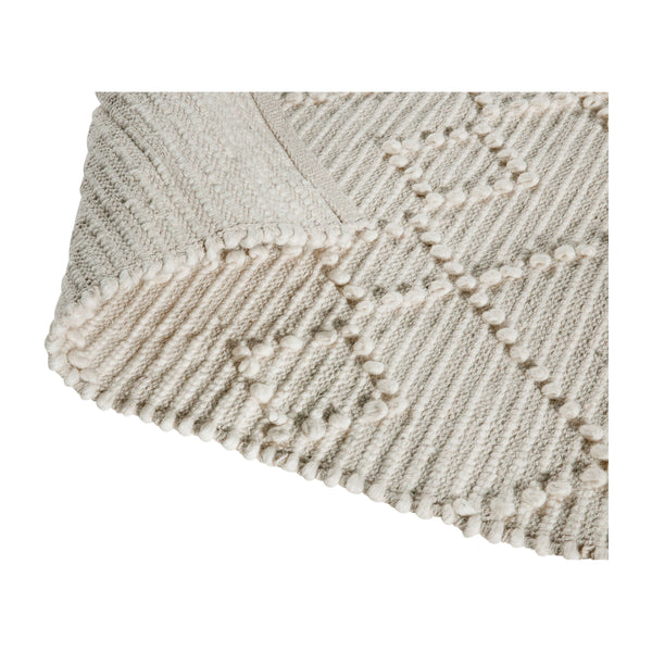 Ivory/White,5' x 7' |#| 5' x 7' Triple Blend Ivory and White Handwoven Geometric Area Rug