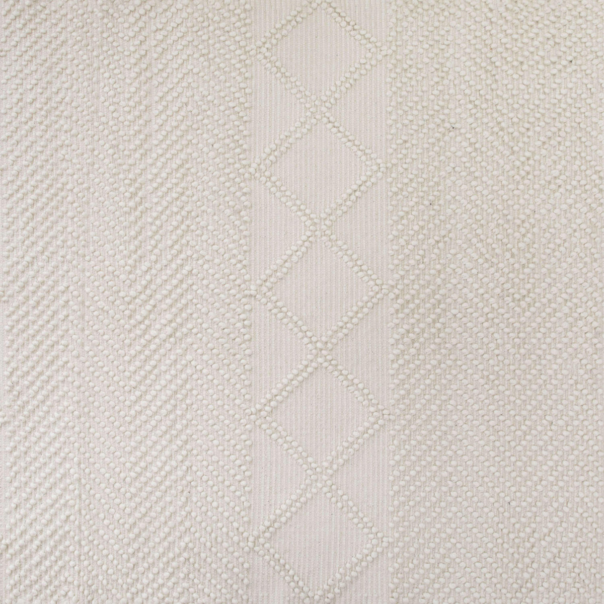 Ivory/White,5' x 7' |#| 5' x 7' Triple Blend Ivory and White Handwoven Geometric Area Rug