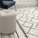 5' x 7' |#| 5' x 7' Ivory & Black Geometric Bohemian Shag Rug