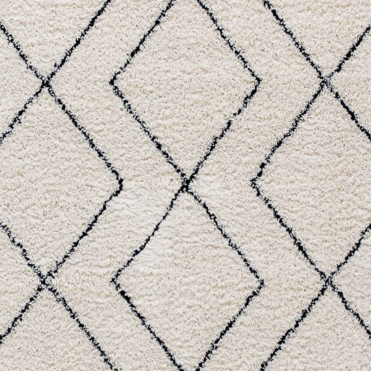 5' x 7' |#| 5' x 7' Ivory & Black Geometric Bohemian Shag Rug