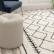 8' x 10' |#| 8' x 10' Ivory and Black Geometric Style Modern Bohemian Design Shag Area Rug