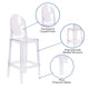 Ghost Barstool with Oval Back in Transparent Crystal - Wedding Chairs