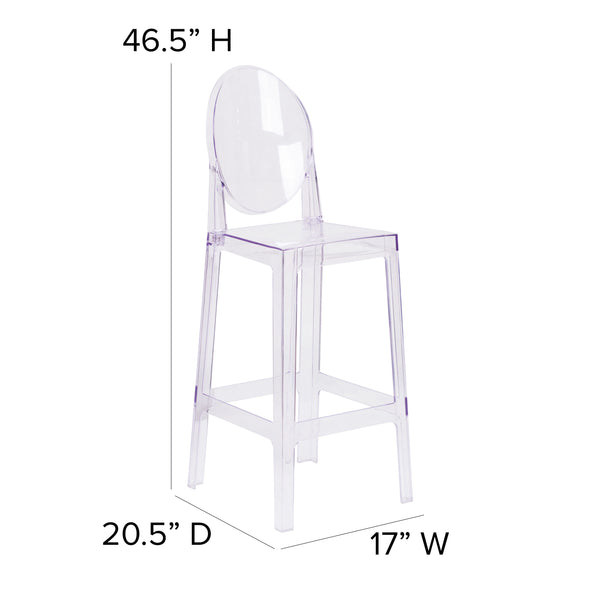 Ghost Barstool with Oval Back in Transparent Crystal - Wedding Chairs