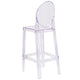 Ghost Barstool with Oval Back in Transparent Crystal - Wedding Chairs