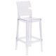 Ghost Barstool with Square Back in Transparent Crystal - Wedding Chairs