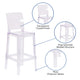 Ghost Barstool with Square Back in Transparent Crystal - Wedding Chairs