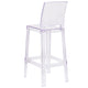 Ghost Barstool with Square Back in Transparent Crystal - Wedding Chairs