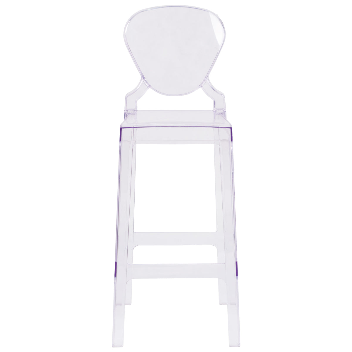 Ghost Barstool with Tear Back in Transparent Crystal - Wedding Chairs