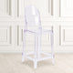 Ghost Counter Stool with Oval Back in Transparent Crystal - Wedding Chairs