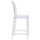 Ghost Counter Stool with Oval Back in Transparent Crystal - Wedding Chairs