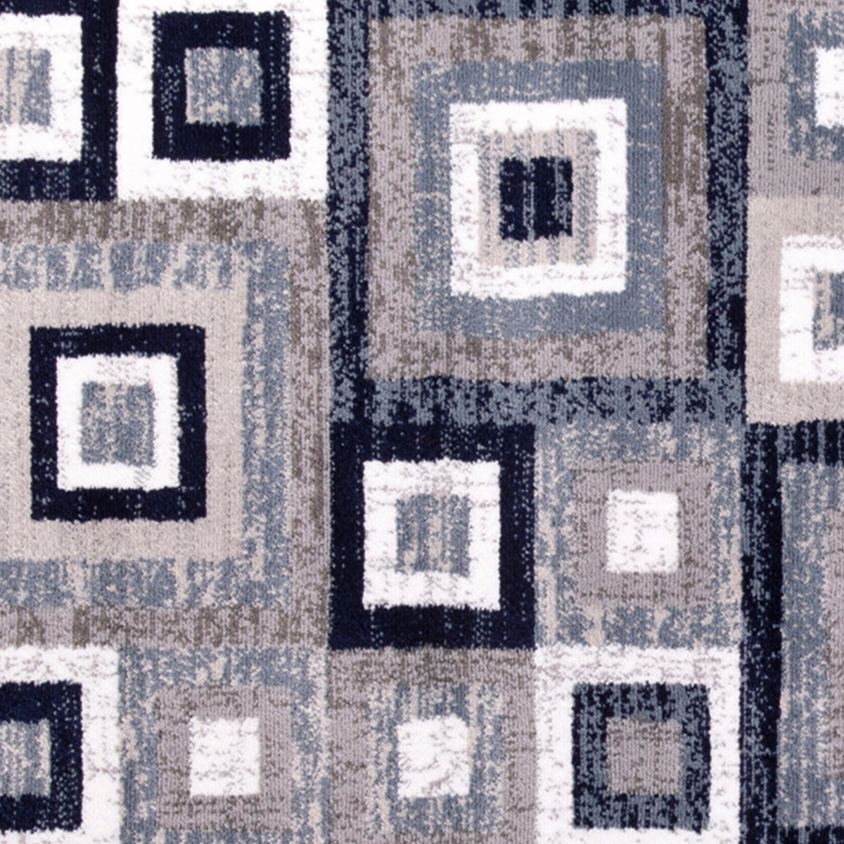 Blue,2' x 7' |#| Modern Geometric Design Area Rug in Blue, Grey, and White - 2' x 7'