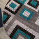 Turquoise,8' Round |#| Modern Round Geometric Design Area Rug in Turquoise, Grey, and White - 8' x 8'