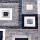 Blue,8' Round |#| Modern Round Geometric Design Area Rug in Blue, Grey, and White - 8' x 8'