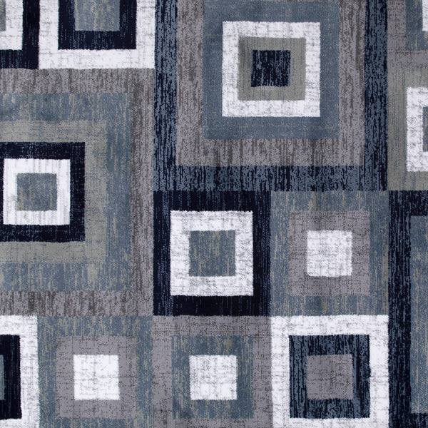 Blue,6' x 9' |#| Modern Geometric Design Area Rug in Blue, Grey, and White - 6' x 9'