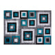 Turquoise,6' x 9' |#| Modern Geometric Design Area Rug in Turquoise, Grey, and White - 6' x 9'