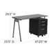 Black Computer Desk with Tempered Black Glass Top and Three Drawer Pedestal