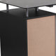 Black Computer Desk with Tempered Black Glass Top and Three Drawer Pedestal