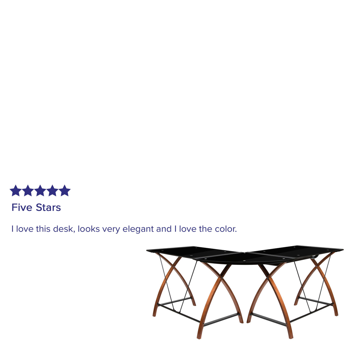 Black Top/Cherry Frame |#| Black Glass L-Shape Corner Computer Desk with Pull-Out Keyboard Tray