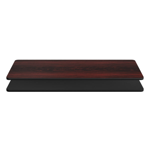 Black/Mahogany |#| Commercial Black or Mahogany Reversible Laminate Tabletop - 72" x 30"