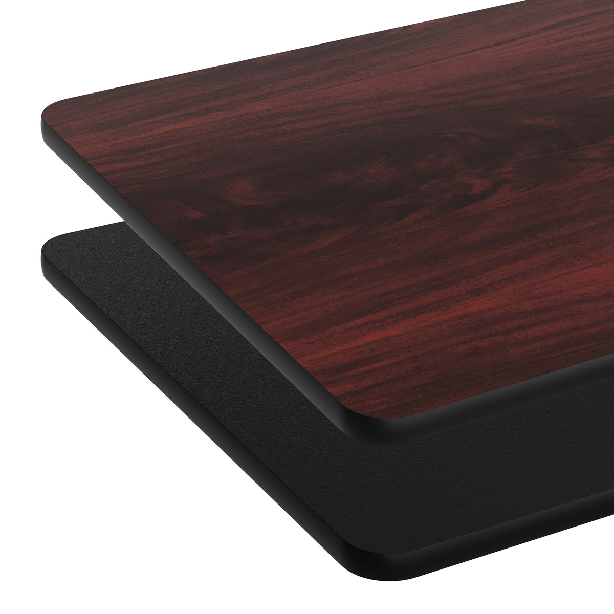 Black/Mahogany |#| Commercial Black or Mahogany Reversible Laminate Tabletop - 72" x 30"