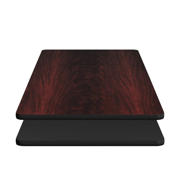 Black/Mahogany |#| Commercial Black or Mahogany Reversible Laminate Tabletop - 72" x 30"
