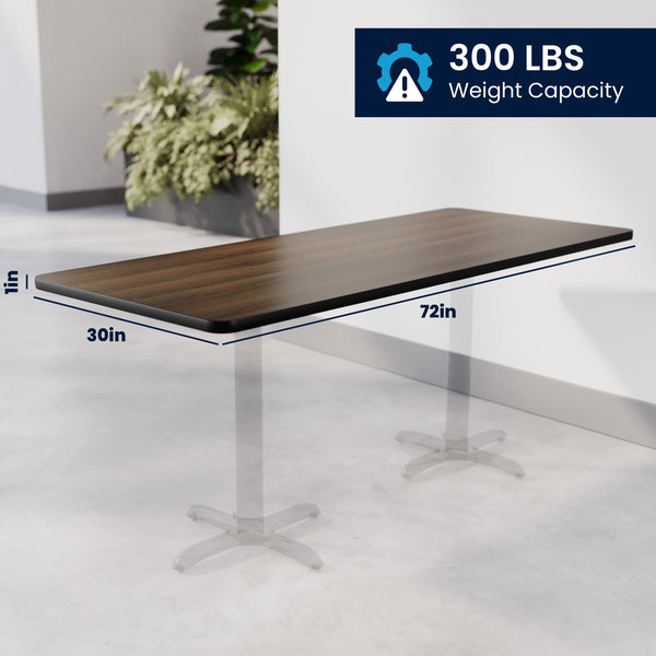 Natural/Walnut |#| Commercial Walnut or Natural Reversible Laminate Tabletop - 72" x 30"