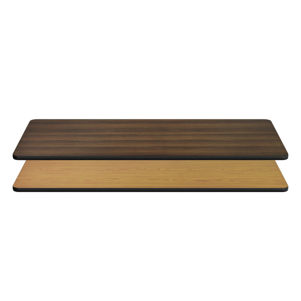 Natural/Walnut |#| Commercial Walnut or Natural Reversible Laminate Tabletop - 72" x 30"