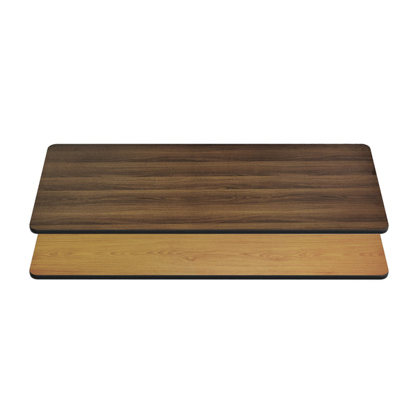 Natural/Walnut |#| Commercial Walnut or Natural Reversible Laminate Tabletop - 72" x 30"