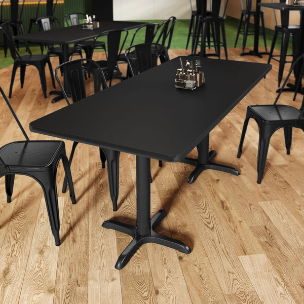 Black/Mahogany |#| Commercial Black or Mahogany Reversible Laminate Tabletop - 72" x 30"