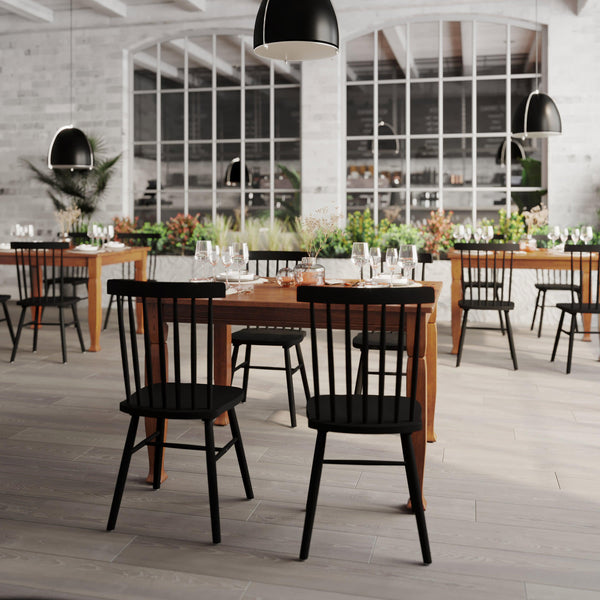 Walnut Matte |#| Solid Wood 47" Commercial Grade Dining Table with Turned Legs in Walnut Matte