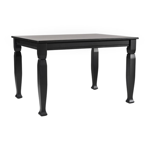 Black Matte |#| Solid Wood 47" Commercial Grade Dining Table with Turned Legs in Black
