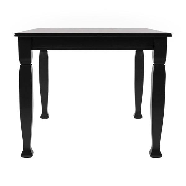 Black Matte |#| Solid Wood 47" Commercial Grade Dining Table with Turned Legs in Black