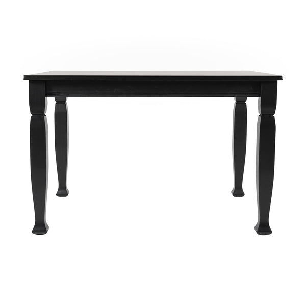 Black Matte |#| Solid Wood 47" Commercial Grade Dining Table with Turned Legs in Black