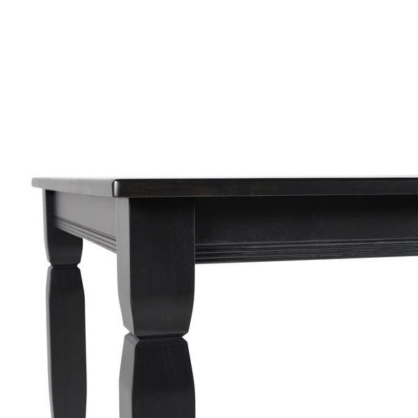 Black Matte |#| Solid Wood 47" Commercial Grade Dining Table with Turned Legs in Black