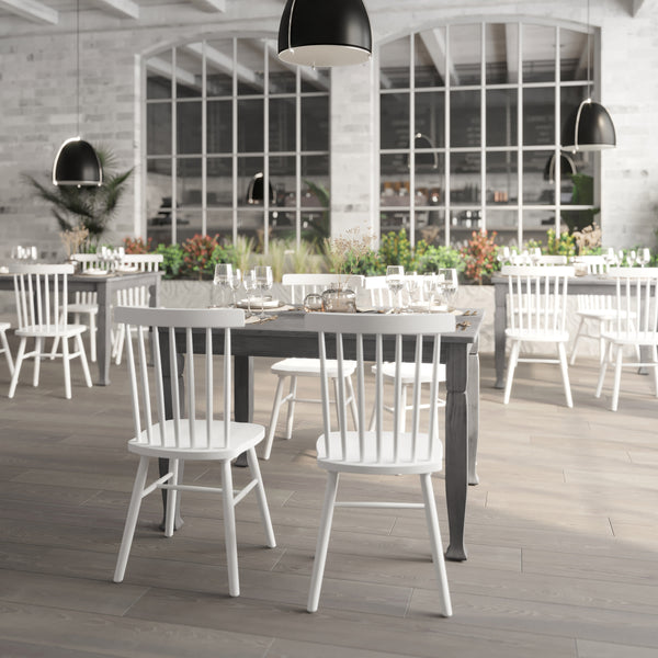 Antique Gray |#| Solid Wood 47" Commercial Grade Dining Table with Turned Legs in Antique Gray