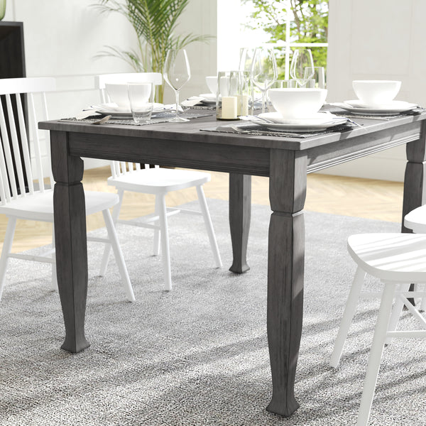 Antique Gray |#| Solid Wood 47" Commercial Grade Dining Table with Turned Legs in Antique Gray