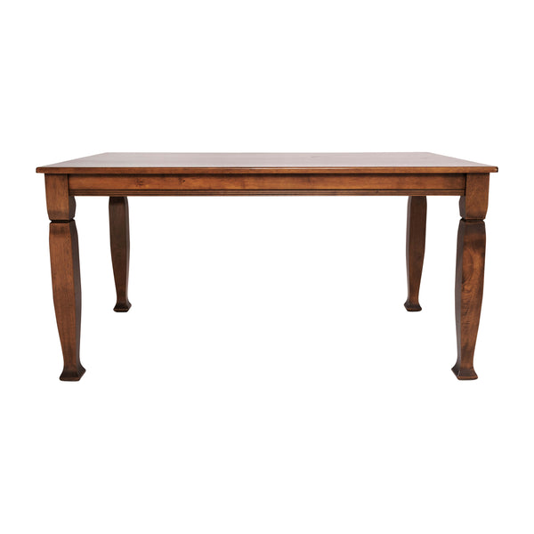 Walnut Matte |#| Solid Wood 60" Commercial Grade Dining Table with Turned Legs in Walnut Matte