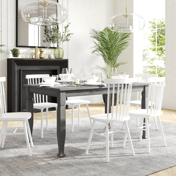 Antique Gray |#| Solid Wood 60" Commercial Grade Dining Table with Turned Legs in Antique Gray