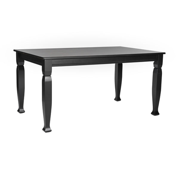 Black Matte |#| Solid Wood 60" Commercial Grade Dining Table with Turned Legs in Black