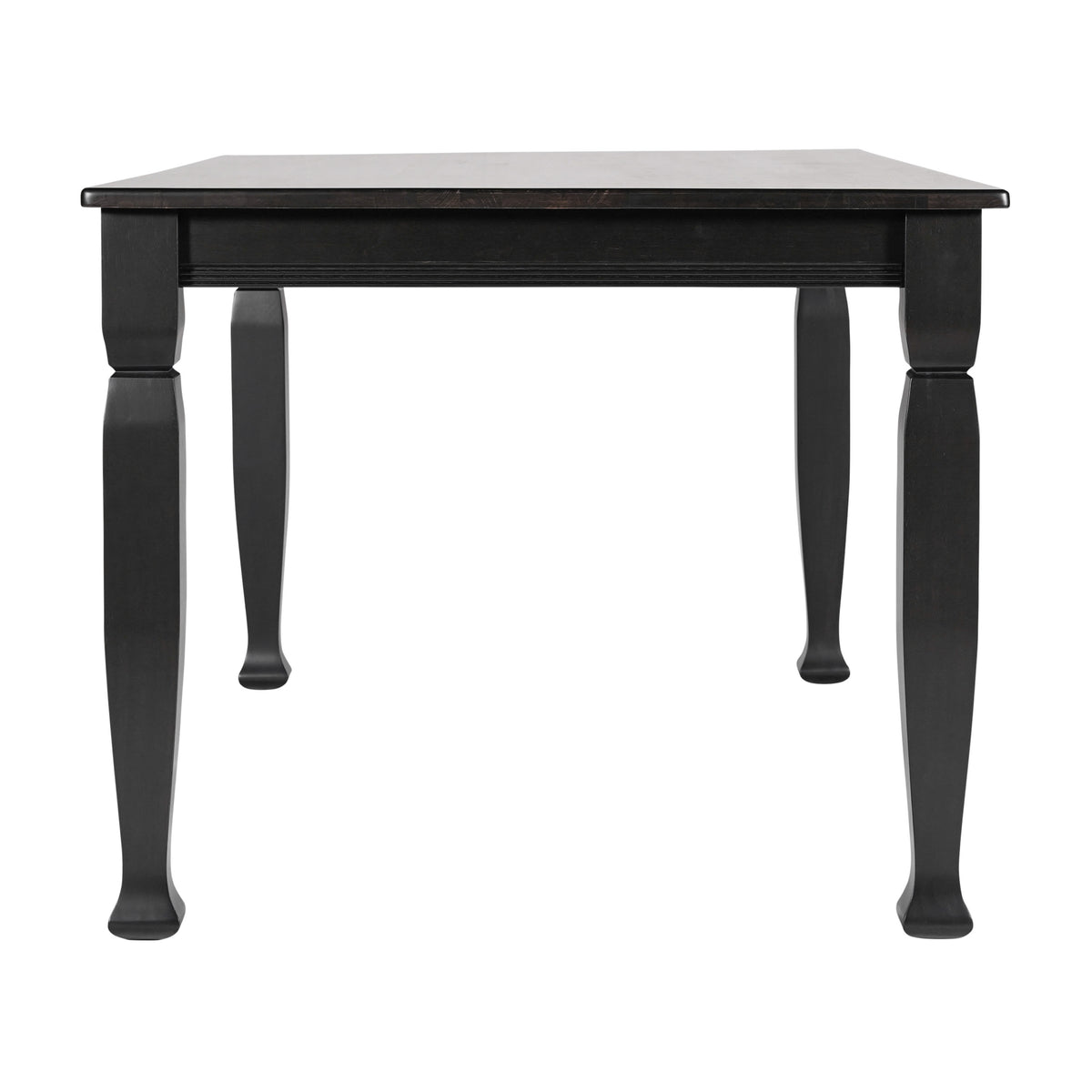 Black Matte |#| Solid Wood 60" Commercial Grade Dining Table with Turned Legs in Black